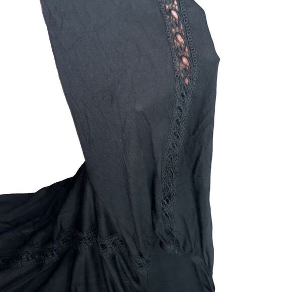 INC International Concepts Ladies Size 2X Black Lace Embroidered Peasant Blouse - Picture 7 of 11